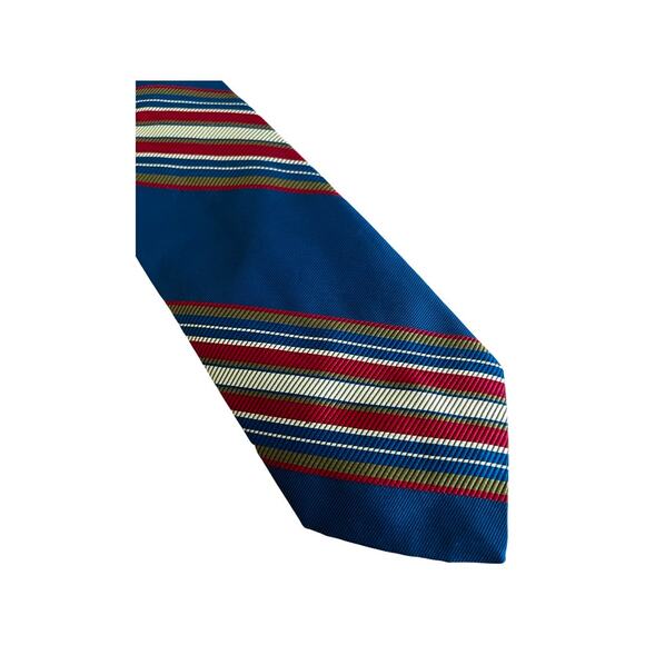 Vintage Regalon Blue Textured and Striped Tie - Picture 2 of 4